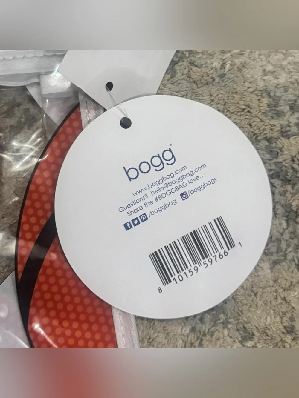 Bogg Clear Basketball Print Decorative Inserts Pouch - New